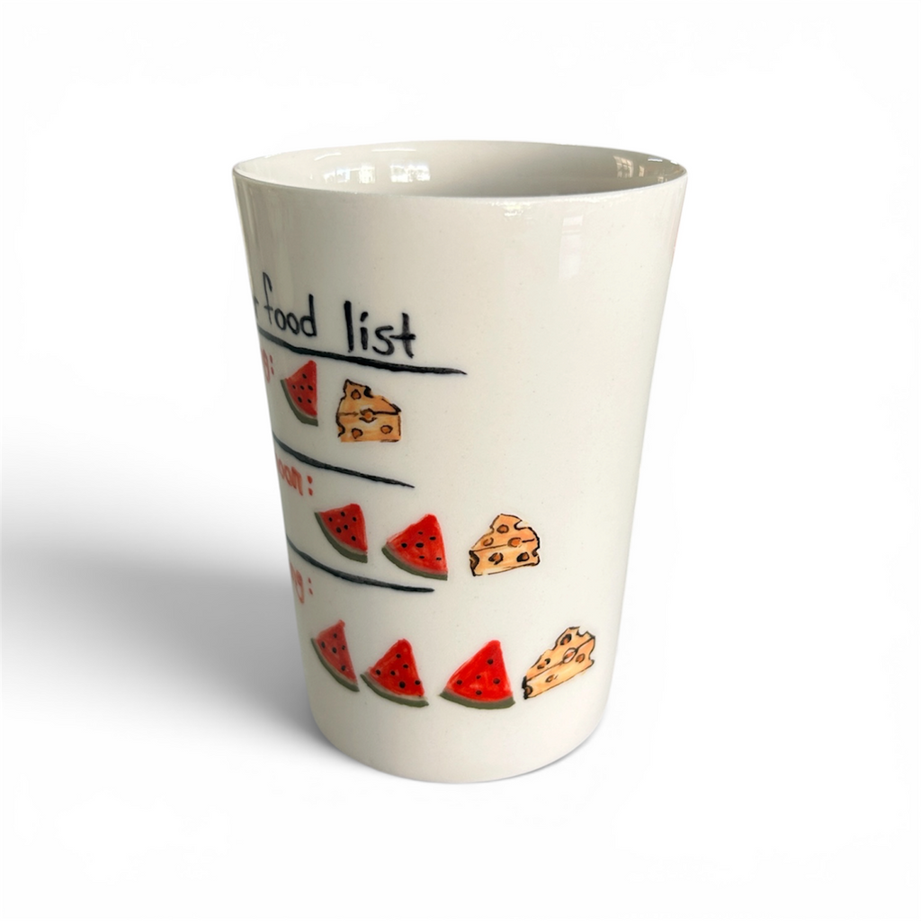 Porselen "Summer Food List” Bardak