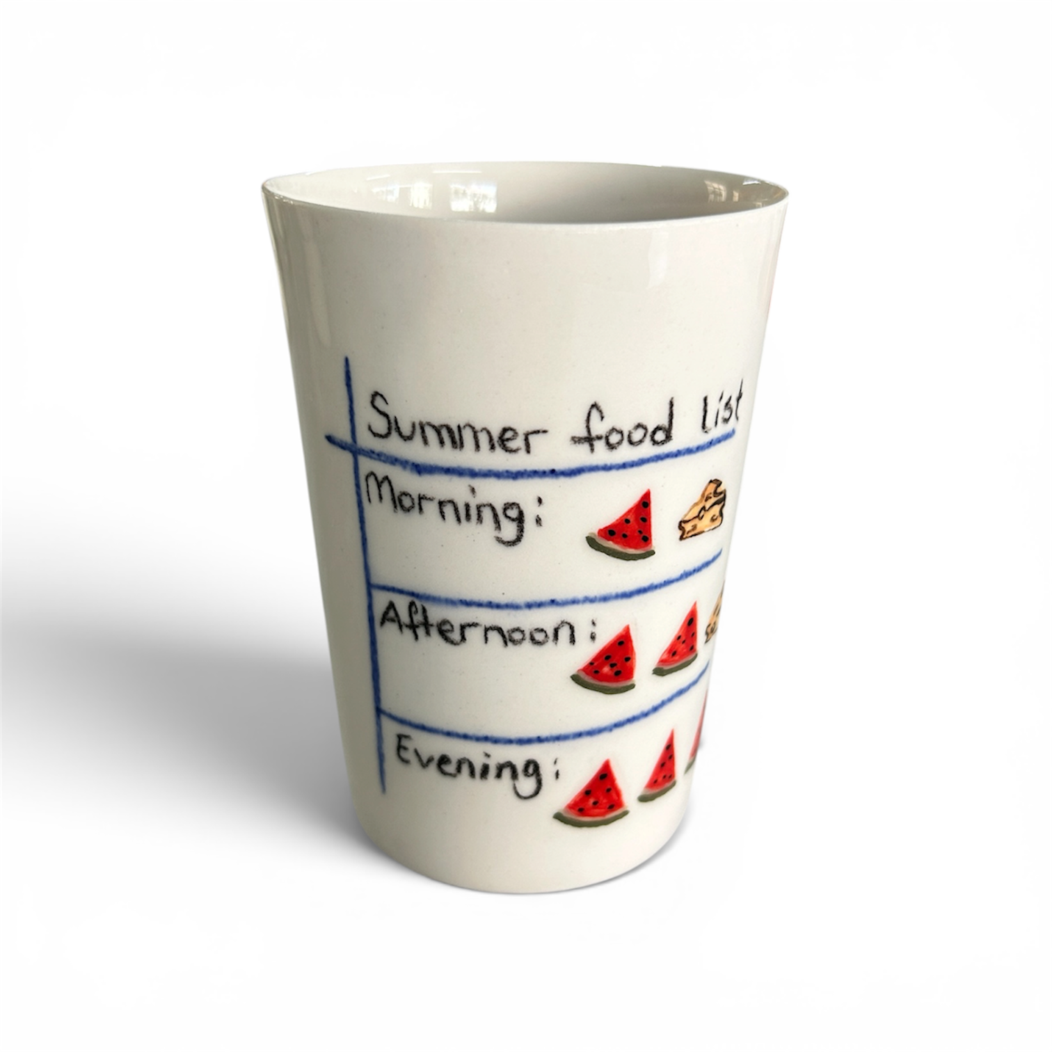 Porselen "Summer Food List” Bardak