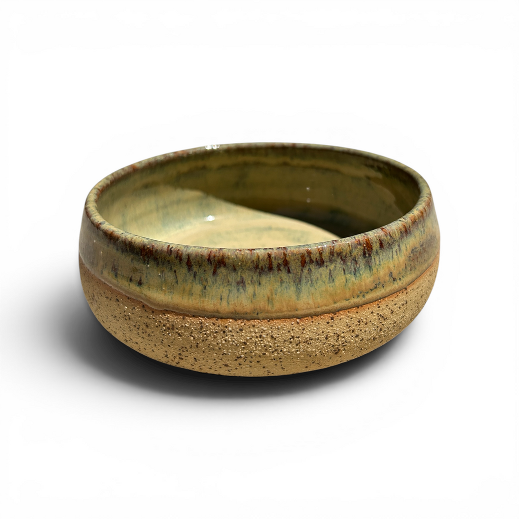 Rustic Green Stoneware Bowl