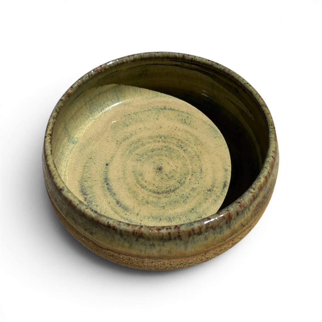 Rustic Green Stoneware Bowl
