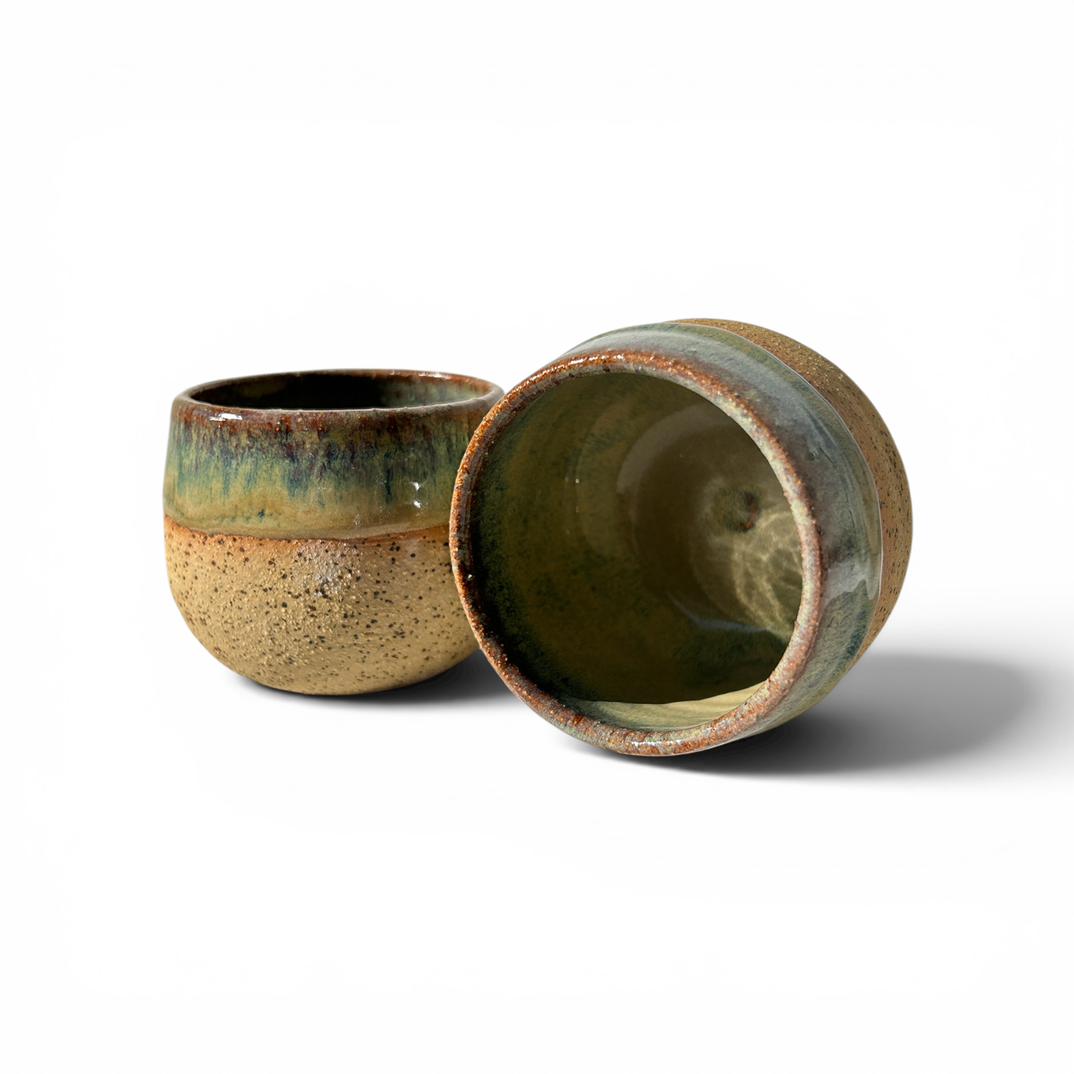 Rustic Green Stoneware Bardak Takım