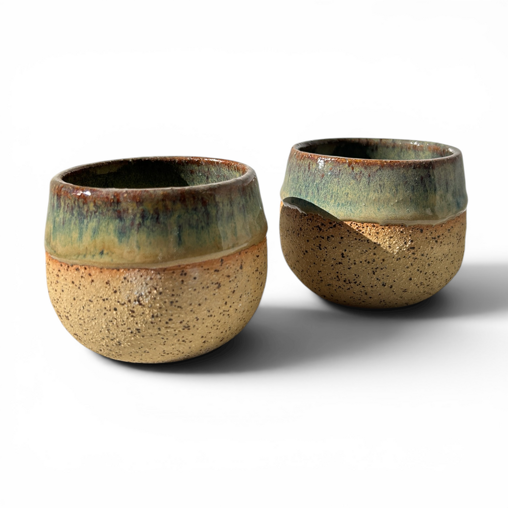 Rustic Green Stoneware Bardak Takım